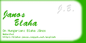janos blaha business card